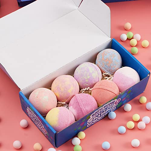 8 Pack Bubble Bath Bombs for Kids with Mochi Squishy, Surprise Toy