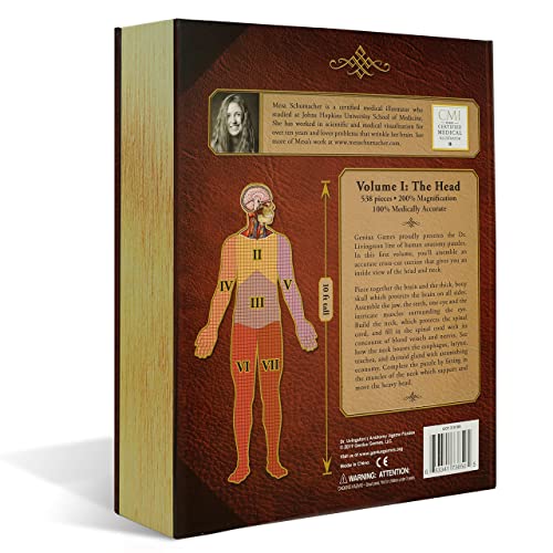 Genius Games Dr. Livingston's Anatomy Jigsaw Puzzle Human Head Anatomy