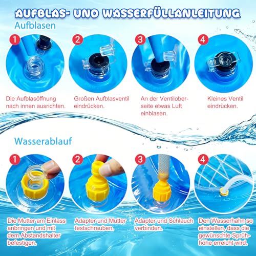 Inflatable Pool Mattress, Tanning Pool Adult with Cup Holder, Handles and Backrest, 200 × 124 cm Tanning Pool Hammock Water Tanning Mat for Garden Parties, Beach and Pool