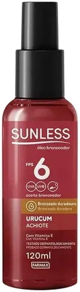 Bronzeador Sunless Urucum FPS 6 Ã“leo com 120ml