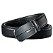 LJCCQ Leather Belts For Men Automatic Buckle Ratchet Genuine Soft Slide Holeless Belts Long 52