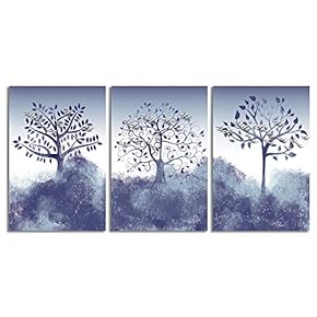 Canvas Wall Art Abstract Forests Painting Artwork for Home Prints Framed - 16"x24" x 3 Panels