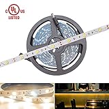 HitLights Warm White Light Strip, Premium 5050-16.4 Feet, 150 Leds, 3000K, 192 Lumens Per Foot. 12V DC. UL-Listed