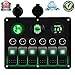 DCFlat 3 Gang / 4 Gang / 6 Gang / Circuit LED Car Marine Boat Rocker Switch Panel Dual USB Waterproof Power Socket Breaker Voltmeter Overload Protection (6)