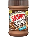 Skippy Natural Dark Chocolate Peanut Butter Spread - Creamy 15 Oz Jar (Pack of 3)