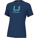 HUK Womens Performance Fishing Logo Tee, Short Sleeve T-Shirt for Women