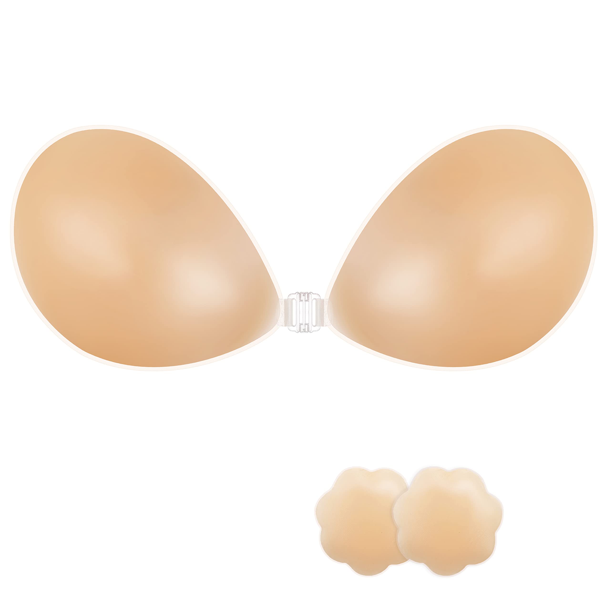 NONIO Adhesive Bra Strapless Sticky Invisible Push up Reusable Silicone The Best Off Backless Viscous for Women