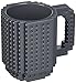 OliaDesign Build-On Brick Coffee Mug, 12 oz, Gray