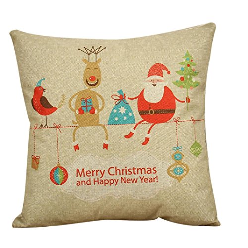 Beautyvan Big Hotï¼Cute Cartoon Vintage Christmas Sofa Bed Home Decor Pillow Case Cushion Cover, Multiple Colors Available (B)