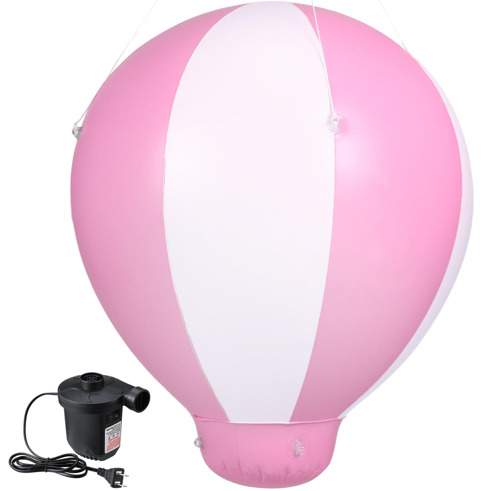 Photo 1 of Syhood Hot Air Balloon with Air Pump Inflatable Baby Shower Birthday Party Hanging Balloon for Girls Boys Baby Christmas Indoor Outdoor Decoration for Birthday Wedding Exhibitions(5 ft,Pink)