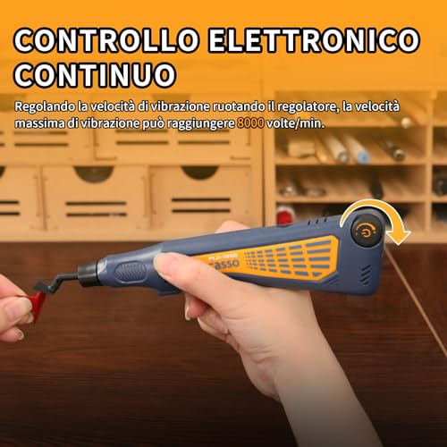Bucasso Cordless Pen Sander, Variable Speed and USB Charging with LED Light, Multi-purpose Power Tool for Sanding, Polishing, Finishing, DIY Crafts (Blue)