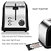 MADETEC 2 Slice Wide Slot Toaster Black for Bread Bagel, Brushed Stainless Steel Toaster with Removable Crumb Tray,High Lift Lever, Defrost, Bagels and 7 Shade Setting