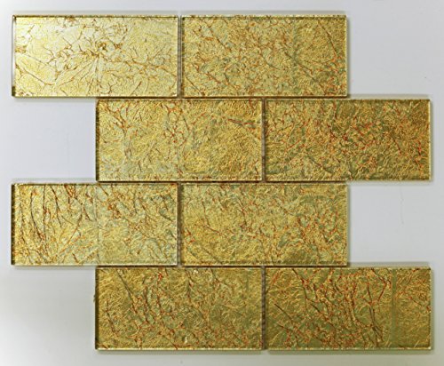 CANAAN Jothuheim Gold Glass Mesh-Mounted Mosaic Tiles 12