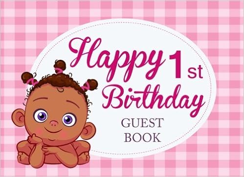 Happy 1st Birthday Guest Book Pink 1st Birthday Message Book