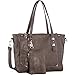 WISHESGEM Women Fashion Handbags Top-Handle Shoulder Bags PU Leather Tote Bags Crossbody Purse Dark Chestnut