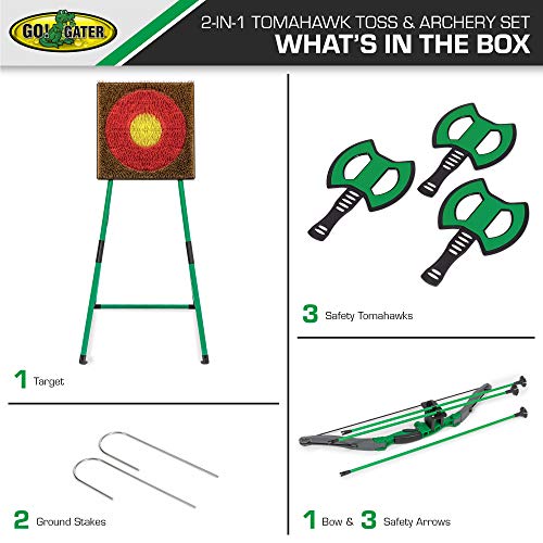 Go! Gater EastPoint Sports 2-in-1 Tomahawk Toss & Archery Game Set – Includes Tomahawks and Arrows with Bristle Target… - Image 2