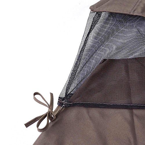 GC Global Direct 12 X 12 ft Garden Gazebo Replacement Canopy Top Brown (Brown)