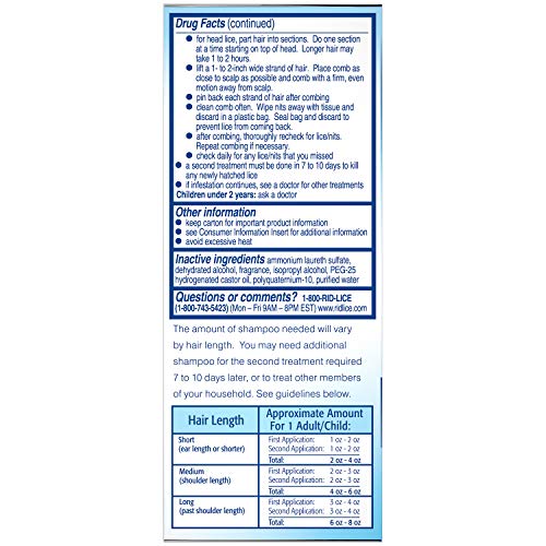 RID Lice Killing Shampoo, Proven Effective Head Lice Treatment for Kids