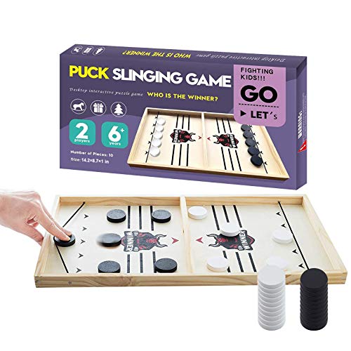 Fast Sling Puck Game Large,21.5 x 11.4Inch,2 Player Family Board Games