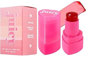 FYEBOO Cooling Water Jelly Tint Blush, Multi-Use Juicy Lip + Cheek Tint, Hydrating & Bouncy Jelly Texture, Long-lasting Sheer Color, 0.32 oz (# 01, 0.32 oz)