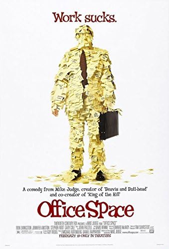 Amazon Com Office Space 1999 Original Authentic Movie Poster 27x40 Dbl Sided Ron Livingston Jennifer Aniston David Herman Away Naidu Everything Else