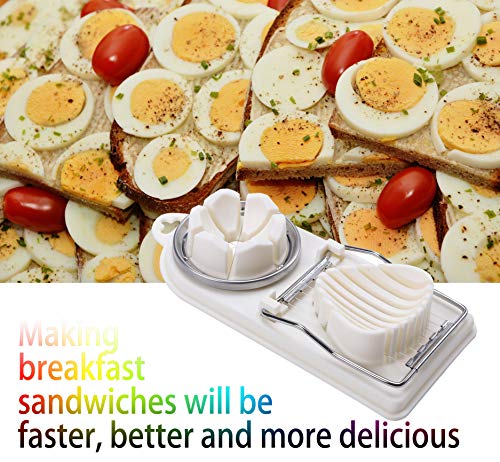 Egg Cracker Topper Set for Soft Hard Boiled Eggs Shell Removal Includes 1 Egg Cutter, 1 Egg Slicer and 4 Egg Cups