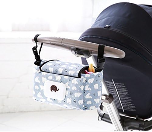 Universal Stroller Organizer Bag - Universal Fit, Cup Holders, Adjustable Compartments, Removable Pouch, Large Expandable Mesh Pockets for iPhones, Diapers, Toys &amp; More (Perfect Baby Shower Gift)