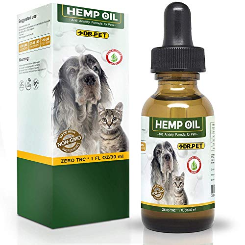 Dr. Pet Hemp Oil Dogs Cats - Full Spectrum Hemp Extract - 250mg - All Natural Pain Relief Dogs & Cats, Calming, Stress & Anxiety Support, Wellness, Hip & Joint Health - Easily Apply to Treats