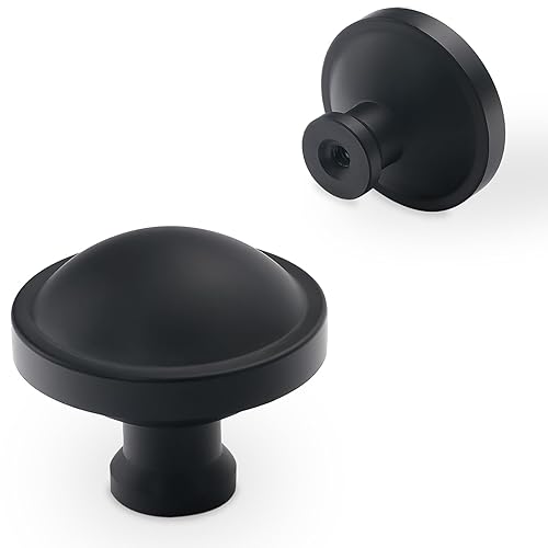 Amasideca 10 Pack Matte Black Kitchen Cabinet Knobs - Black Drawer Knobs - Solid Cupboard Knobs