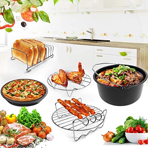 8 Inch XL Air Fryer Accessories 8 Pcs FDA Certification Apply all Brands of Air Fryers 3.7QT to 5.8QT