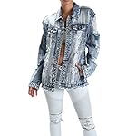American Bazi G-Style USA Women’s Destroyed Denim Jacket www.denim.fit