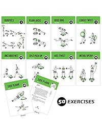 Tarjetas de ejercicio con bola de medio equilibrio, juego de 62 :: para un hogar o entrenamiento de gimnasio :: Tarjetas de flash grandes con 50 ejercicios de estabilidad para todos los niveles de fitness, incluso principiantes :: Durable e impermeable