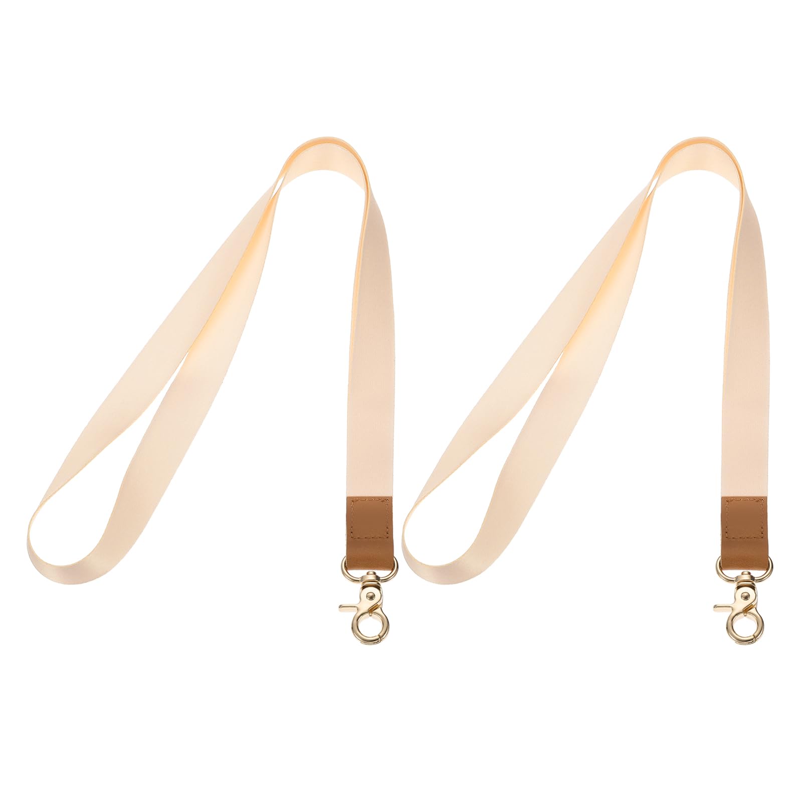 PATIKIL Neck Lanyard, 2 Set Long ID Badge Lanyard with Lobster Clasp for Teacher Women Men Keychain Lanyard Strap for Wallet Keys ID Card Whistle, Beige