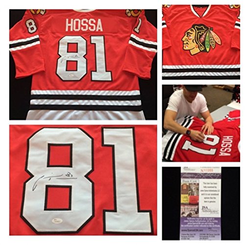 Marian Hossa Chicago Blackhawks Signed Autograph Red Hockey Jersey #81. JSA COA