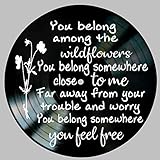 Wildflowers Song Lyric Art Inspired by Tom Petty Vinyl Record Album Wall Decor