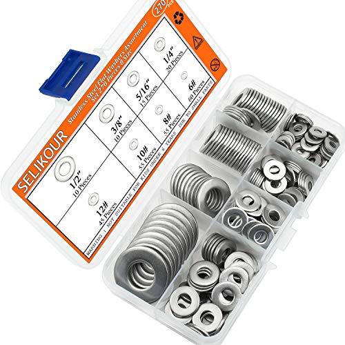 1 SELIKOUR+270Pcs+Stainless+Washers+Assortment