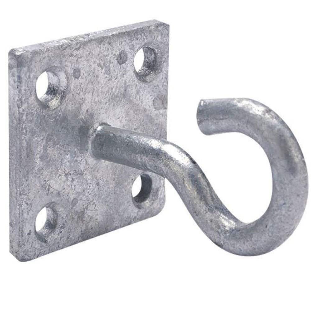Hardware-Solutions Galvanised Steel Hook, 50mm x 50mm, 1 Hook, Wall Mount, 100% Steel