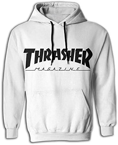Ryskeco 3D Thrasher Magazine Mens Hooded Sweatshirt With Drawstring Pocket Cozy Pullover Hoodies L