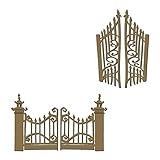 Halloween Gates - Laser Cut and Engraved Chipboard - 4 Piece Set