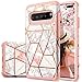 Galaxy S10 5G Case, Fingic Rose Gold Marble Design Shiny Glitter Bumper Hybrid Hard Plastic Soft Rubber Silicone Cover Anti-Scratch Shockproof Protective Case for Samsung Galaxy S10 5G (2019) 6.7 inch