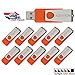 KOOTION 10PCS 16GB USB3.0 Flash Drive 10 Pack Flash Drive Memory Stick Thumb Drives Pen Drive, Orange