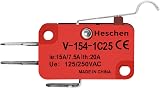 Heschen V-154-1C25 SPDT Micro Switch Crank Type 20A 250VAC 2 Pack view 8