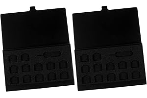 Lexziuo 2PCS Alloy Nano SIM Card Holder Case, Metal Storage Organizer for iPhone Samsung, Travel & Daily Use SIM Card Protect