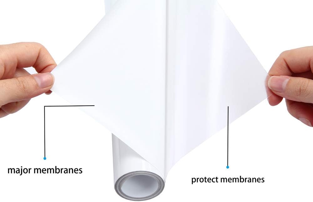 White Heat Transfer Vinyl Roll 12''x5' Iron-On Vinyl White HTV Vinyl for T-Shirt Silhouette Cameo Machines Craft Cutters 12 Inches by 5 Feet: Kitchen & Dining