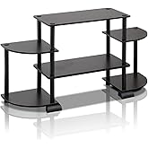 Furinno Turn-N-Tube Rounded Corner TV Entertainment Center, Espresso/Black
