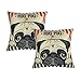 Luxbon Set of 2Pcs Lovely Hug Pug Dog Cotton Linen Sofa Couch Seat Throw Pillow Cover Set Home Decor Puppy Animal Chair Cushion Cases 18 x 18