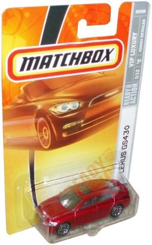 Mattel Matchbox 2007 MBX VIP Luxury 1:64 Scale Die Cast Metal Car # 37 - Metallic Red Luxury Sedan Lexus GS430