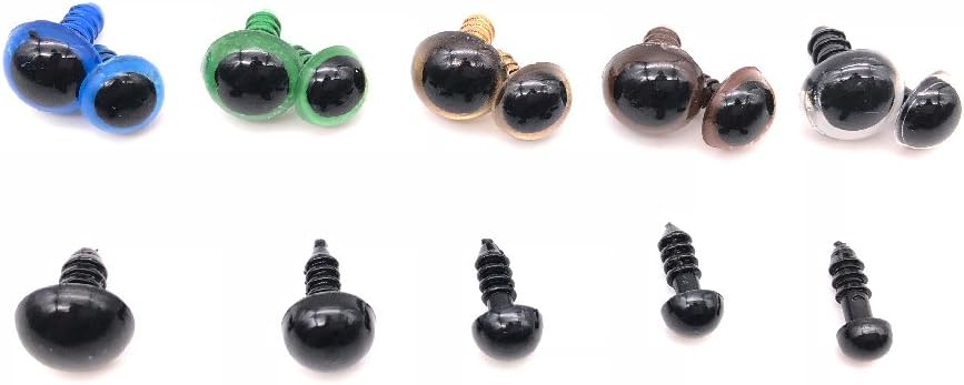 BITEYI Plastic Colorful Safety Eyes with Washers 264 Pcs 6-12mm DIY Craft Eyes for Making Doll,Puppet,Plush Animal Works - Image 3