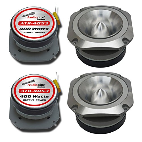 4) Audiopipe ATR-4053 400W 4-8 Ohm Stereo Chrome Aluminum Car Audio Tweeters