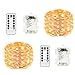 Moreplus 2 Pack Battery Operated Fairy String Lights Waterproof 8 Modes 33ft 100 LED Copper Wire Decorative Lights with Remote Control for Outdoor Indoor Bedroom Garden Wedding Christmas (Warm White)